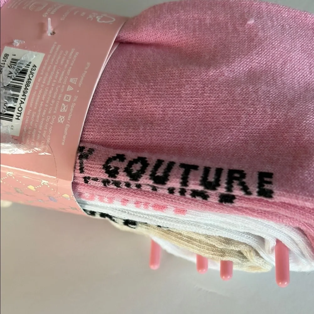 Juicy Couture Bling Crew Socks set with Sparkling Crystals